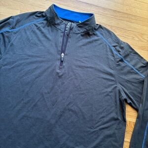 Tasc Mens XL Dark‎ Gray Performance Pullover 1/4 Zip Bamboo Stretch Casual Golf